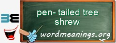 WordMeaning blackboard for pen-tailed tree shrew